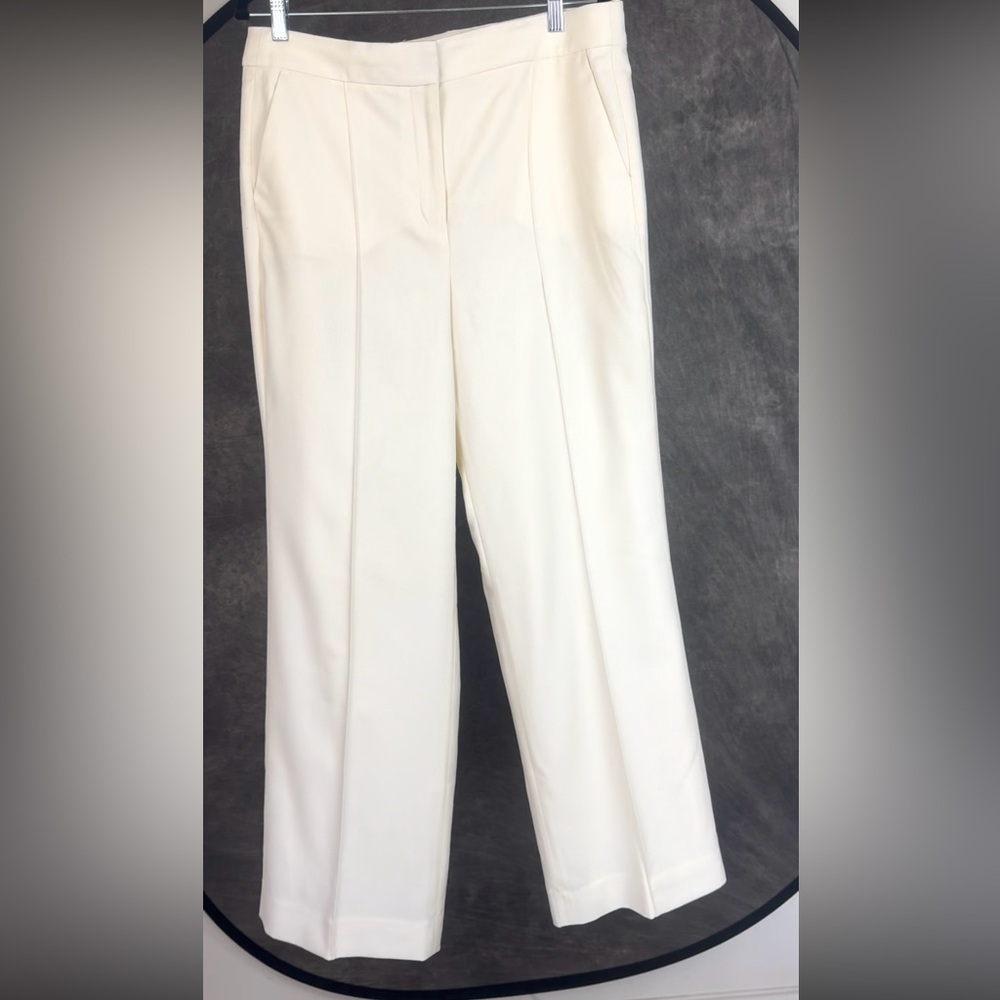 J.Crew Collection Italian Wool Dress Pants Cream Size 14 Tollegno 1900 Lined - Picture 5 of 6